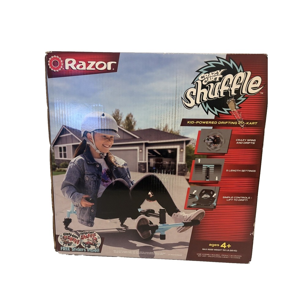 (NEW) RAZOR CRAZY CART SHUFFLE CRAZY CART DRIFT BAR TECHNOLOGY - BLACK/BLUE